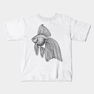 Goldfish Illustration | Pet Natural History Kids T-Shirt